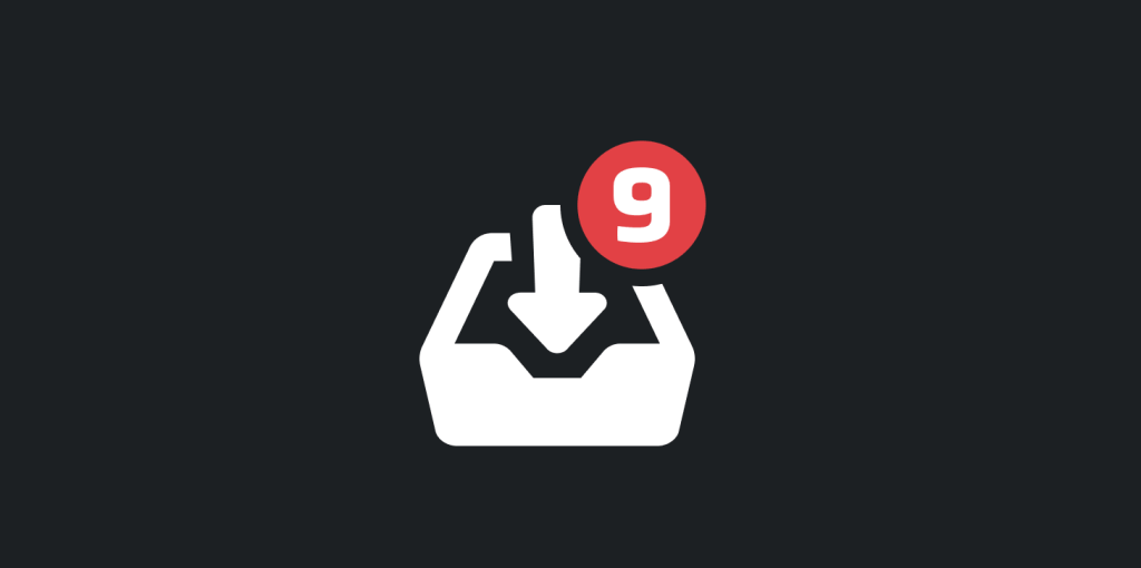 Example of notification icon showing number of open tickets